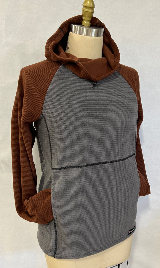 Men's Hoodie - Gray w/ Brown sleeves & hood